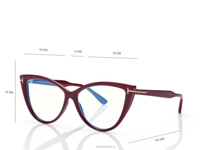 TOM FORD sievietes caurspīdīgs rozā zilā bloka kaķa acu optika HTNR2185