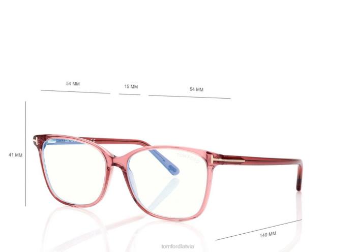 TOM FORD sievietes caurspīdīgs rozā zilu bloku mīksta kvadrātveida optika HTNR2192