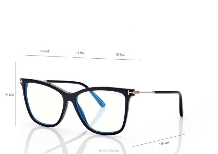 TOM FORD sievietes melns zils bloks, mīksts kaķa acs optiskais klips uz saules HTNR2227