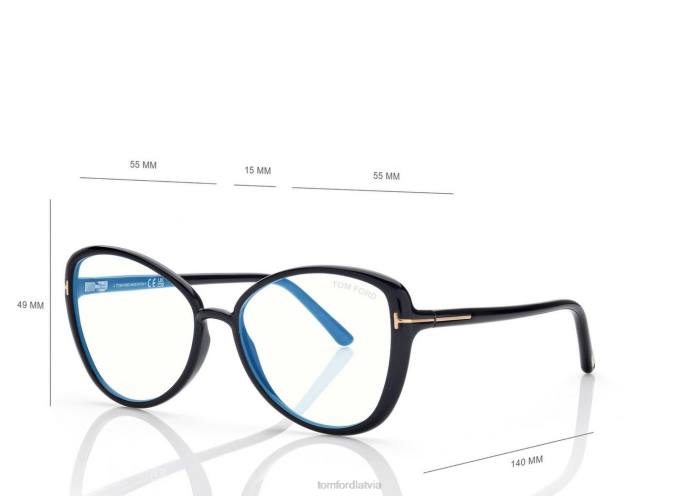 TOM FORD sievietes melns zilu bloku tauriņu optika HTNR2238