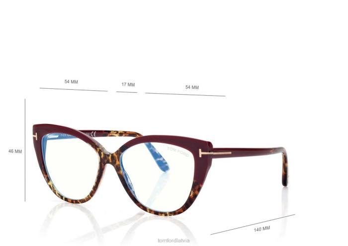 TOM FORD sievietes spīdīgs tirkīzs zilā bloka mīkstā kaķa acu optika HTNR2218