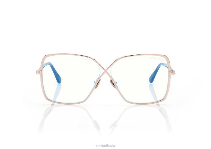 TOM FORD sievietes zelts zilu bloku tauriņu optika HTNR2226