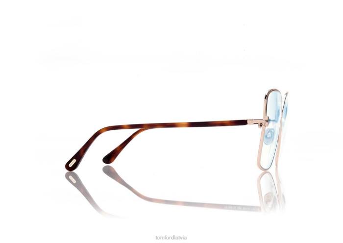 TOM FORD sievietes zelts zilu bloku tauriņu optika HTNR2226