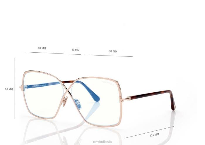 TOM FORD sievietes zelts zilu bloku tauriņu optika HTNR2226