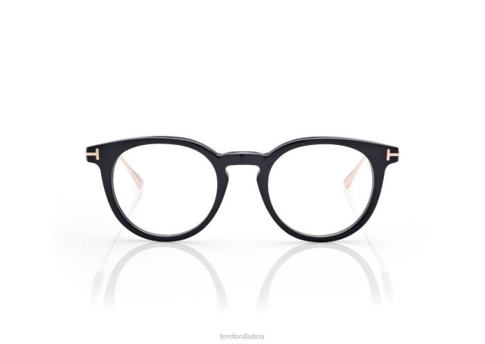 TOM FORD vīriešiem melnais rags apaļa raga un titāna optika HTNR2050