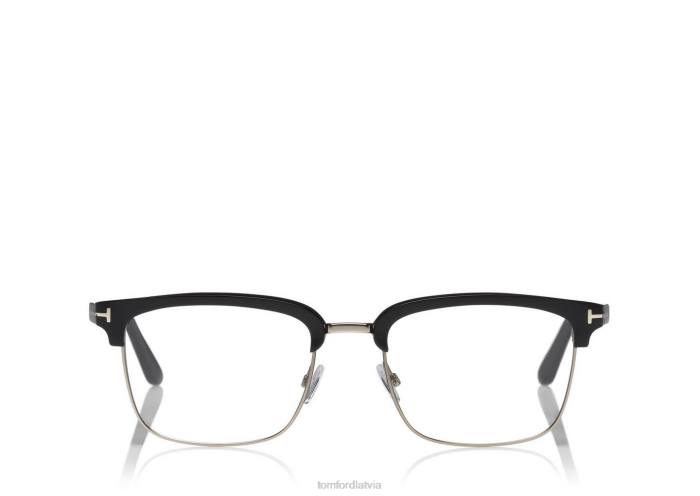 TOM FORD vīriešiem melns + brūns pusloku optiskais rāmis HTNR2025