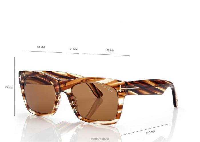 TOM FORD vīriešiem havana nico saulesbrilles HTNR1854