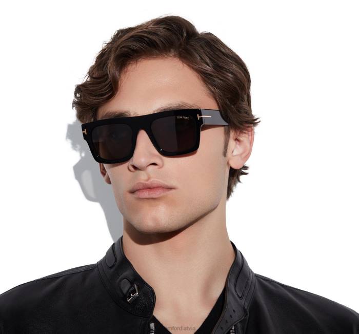 TOM FORD vīriešiem melns fausto saulesbrilles HTNR1770