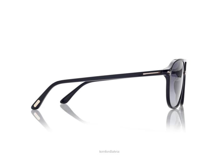 TOM FORD vīriešiem melns polarizētas Brūsa saulesbrilles HTNR1829
