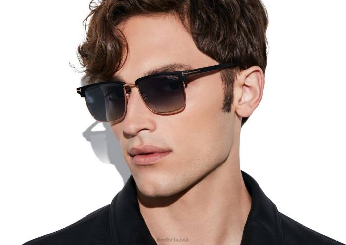 TOM FORD vīriešiem melns polarizētas Hudson saulesbrilles HTNR1803