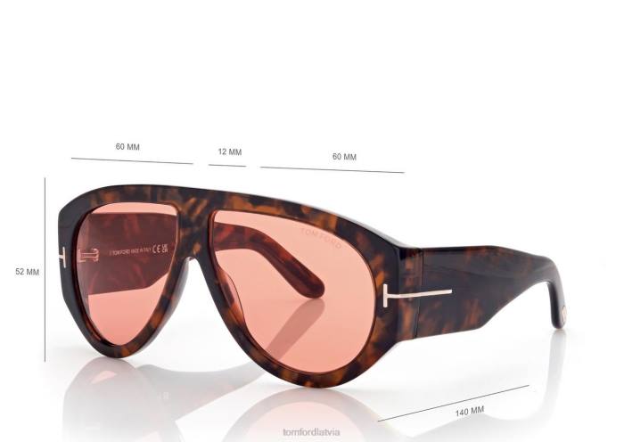 TOM FORD vīriešiem tumšā havana/bordo Bronson saulesbrilles HTNR1778