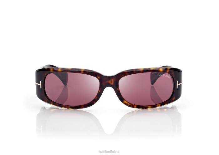 TOM FORD vīriešiem tumšā havana/bordo kodolīgas saulesbrilles HTNR1905