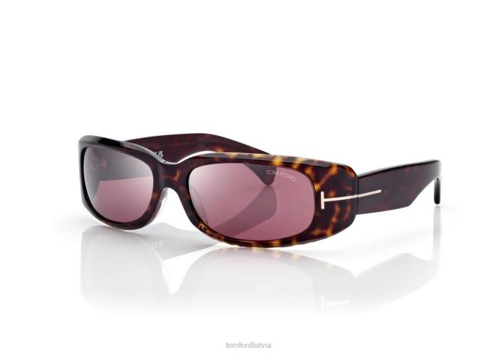 TOM FORD vīriešiem tumšā havana/bordo kodolīgas saulesbrilles HTNR1905