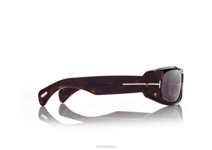 TOM FORD vīriešiem tumšā havana/bordo kodolīgas saulesbrilles HTNR1905
