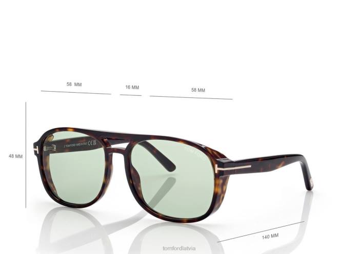 TOM FORD vīriešiem tumšā havana rosco saulesbrilles HTNR1821