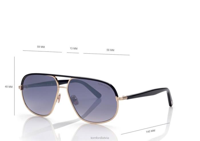TOM FORD vīriešiem zelts Maxwell saulesbrilles HTNR1861