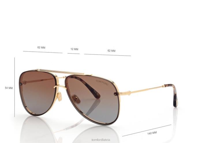 TOM FORD vīriešiem zelts leona saulesbrilles HTNR1797