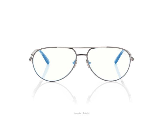 TOM FORD vīriešiem gunmetāls zilā bloka pilota optika HTNR1985