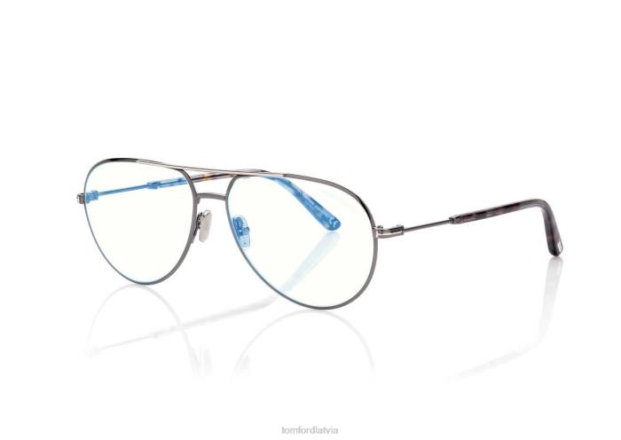 TOM FORD vīriešiem gunmetāls zilā bloka pilota optika HTNR1985