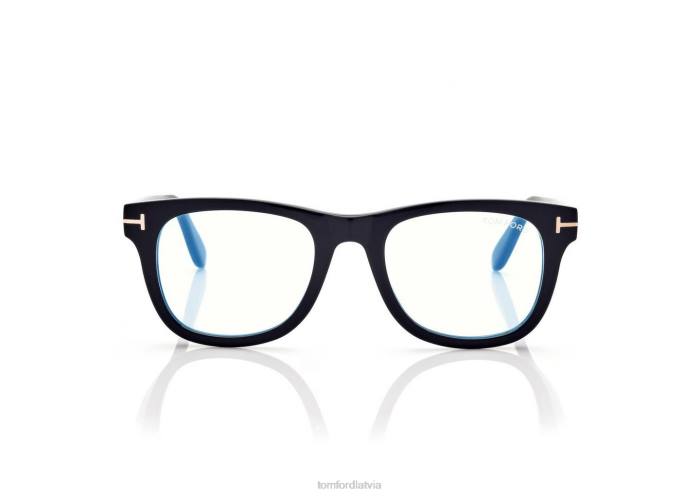 TOM FORD vīriešiem melns zilā bloka kvadrātveida optika HTNR1939