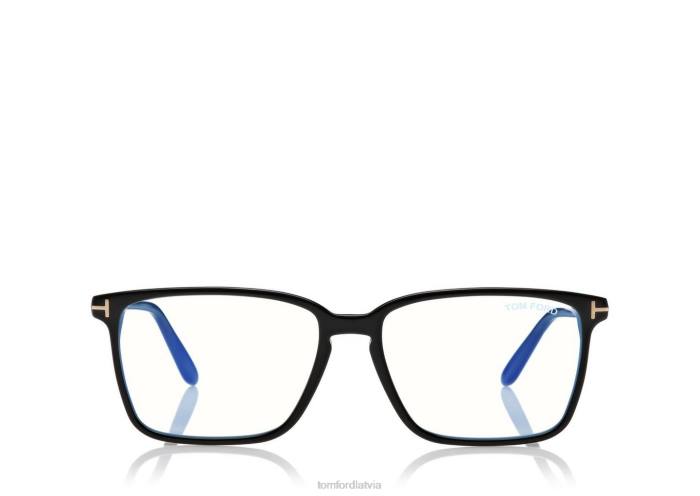 TOM FORD vīriešiem melns zils bloks mīksta kvadrātveida formas optika HTNR2000