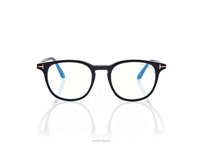TOM FORD vīriešiem melns zilu bloku apaļa optika HTNR1930