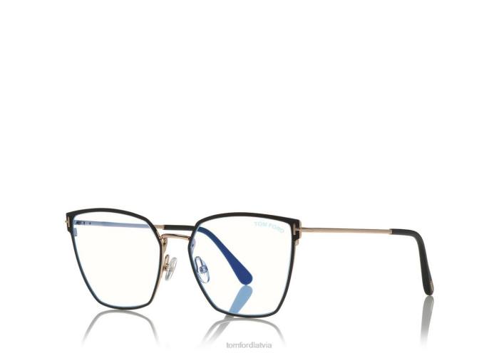 TOM FORD vīriešiem melns zilu bloku mīksta kvadrātveida optika HTNR1936