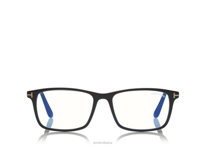 TOM FORD vīriešiem melns zilu bloku mīksta kvadrātveida optika HTNR1997