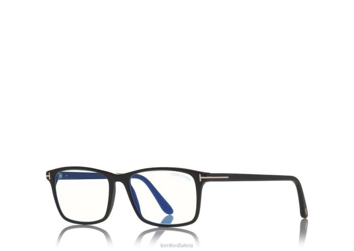 TOM FORD vīriešiem melns zilu bloku mīksta kvadrātveida optika HTNR1997