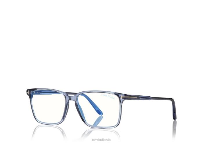 TOM FORD vīriešiem mode zils bloks mīksta kvadrātveida formas optika HTNR2002