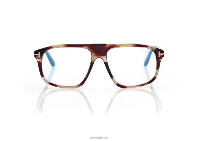 TOM FORD vīriešiem sarkanā havana zilā bloka kvadrātveida optika HTNR1947