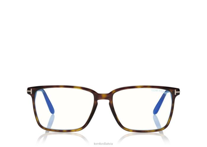 TOM FORD vīriešiem tumšā havana zils bloks mīksta kvadrātveida formas optika HTNR2001
