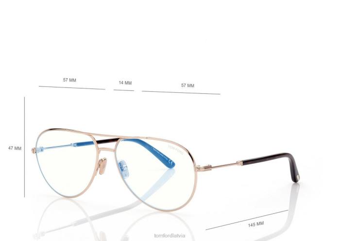 TOM FORD vīriešiem zelts zilā bloka pilota optika HTNR1984