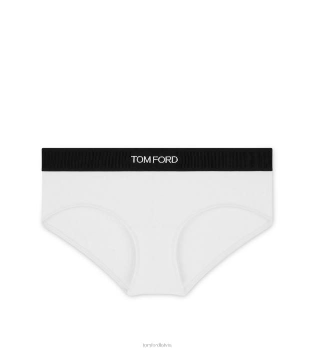 TOM FORD sievietes balts modāla paraksta zēnu šorti HTNR1384