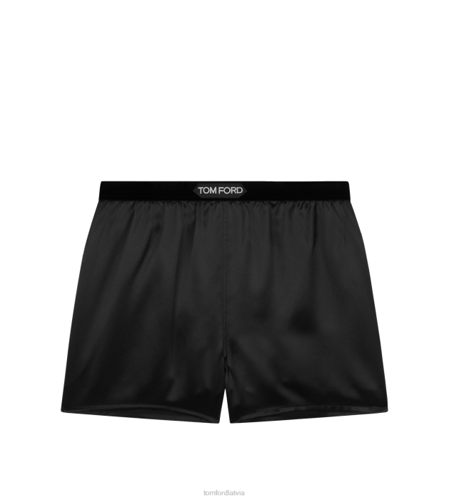 TOM FORD sievietes melns elastīgi zīda satīna bokseršorti HTNR1394