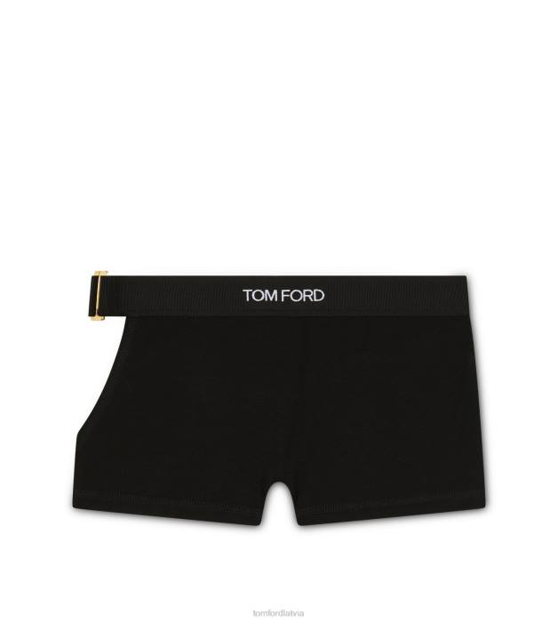 TOM FORD sievietes melns modālā paraksta izgrieztie bokseri HTNR1392