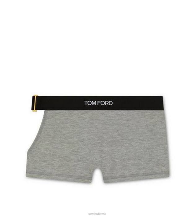 TOM FORD sievietes pelēkā melanža modālā paraksta izgrieztie bokseri HTNR1391
