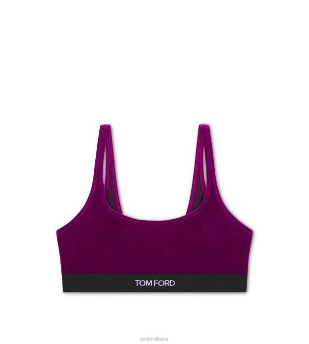 TOM FORD sievietes cukura plūme elastīga samta bralete HTNR1371