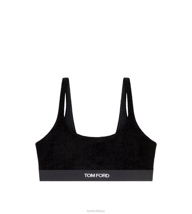 TOM FORD sievietes melns elastīga samta bralete HTNR1373
