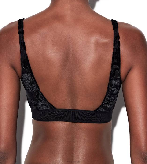 TOM FORD sievietes melns prīmulas ziedu tills devore' signature bralette HTNR1367