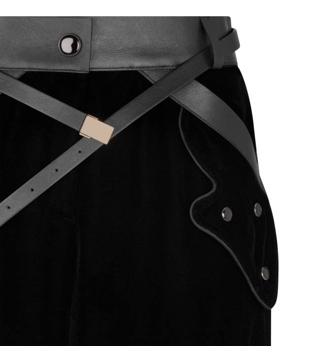 TOM FORD sievietes melns samta cargo bikses HTNR1130