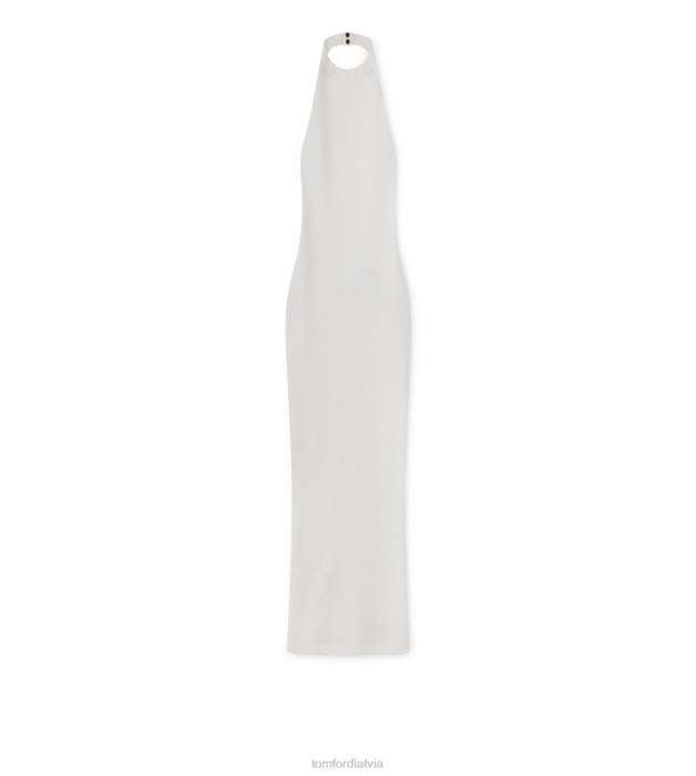 TOM FORD sievietes krīts izstiepta vilnas rievota kleita ar atvērtu muguru HTNR1098