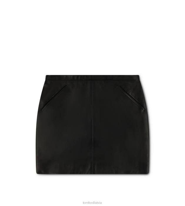 TOM FORD sievietes melns ādas mini svārki HTNR1273