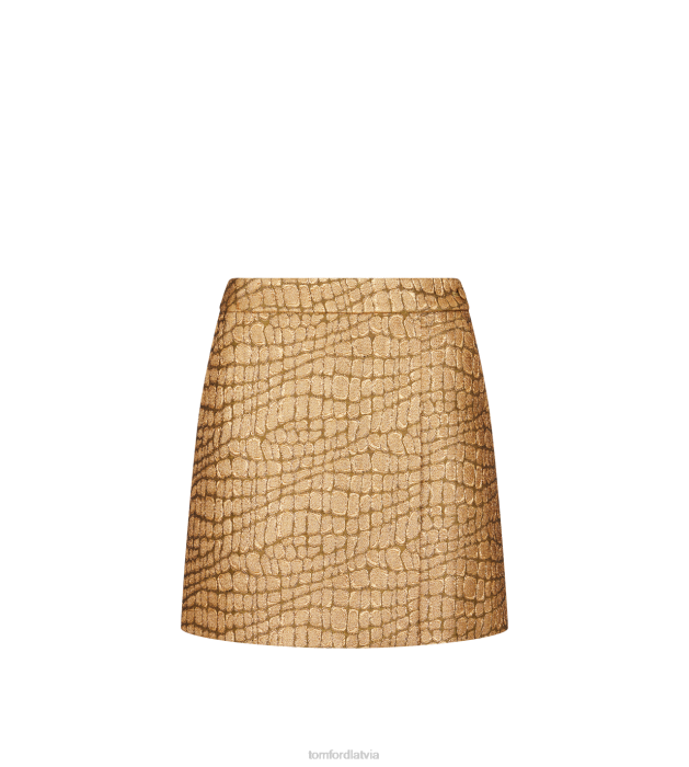 TOM FORD sievietes zelts kroko žakarda mini svārki HTNR1252