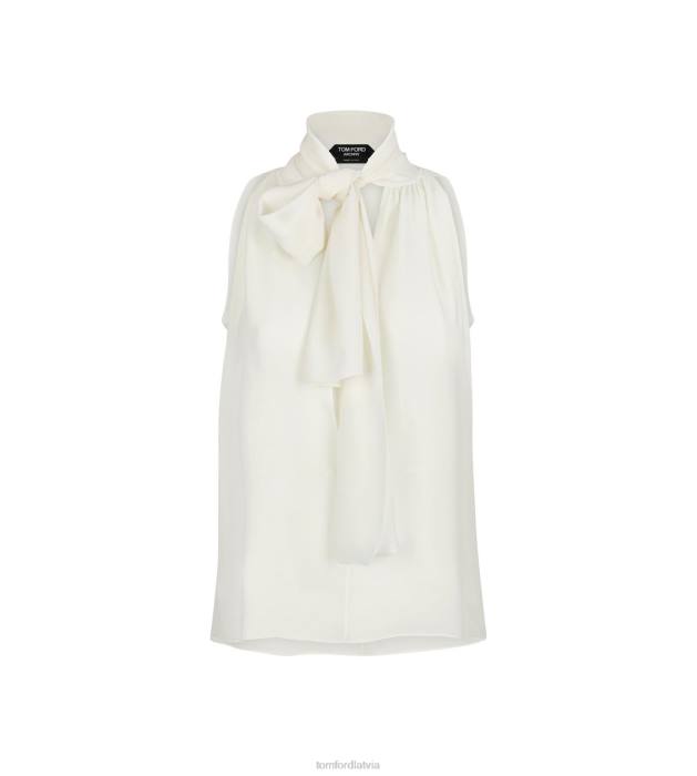 TOM FORD sievietes krīts zīda žoržeta tops HTNR1196