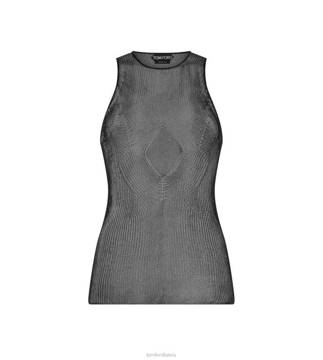 TOM FORD sievietes melns smalkas zīda ribiņas HTNR1179