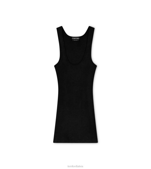 TOM FORD sievietes melns smalkas zīda ribiņas HTNR1198