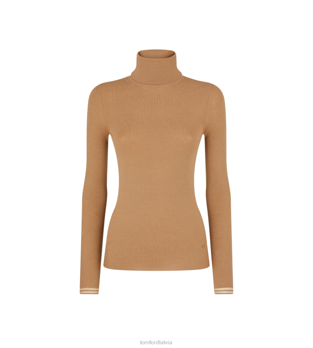 TOM FORD sievietes rums pilna adata smalks kašmira zīda trikotāžas bruņurupucis HTNR1246