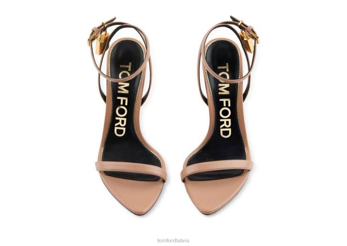 TOM FORD sievietes miesa spīdīgas ādas piekaramās atslēgas smailas kails sandales HTNR1282