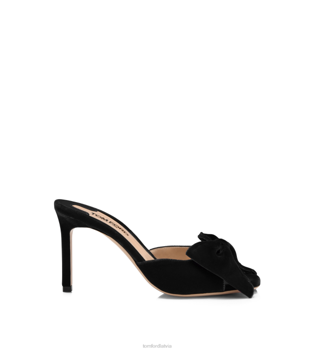 TOM FORD sievietes melns samta brigitte mūlis HTNR1339